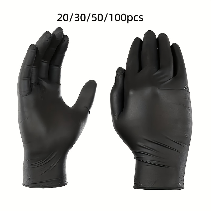  /50/100pcs Black Vinyl Nitrile Gloves, 4 Mil, Disposable -Free Gloves for   And Cleaning, Household Cleaning Gloves