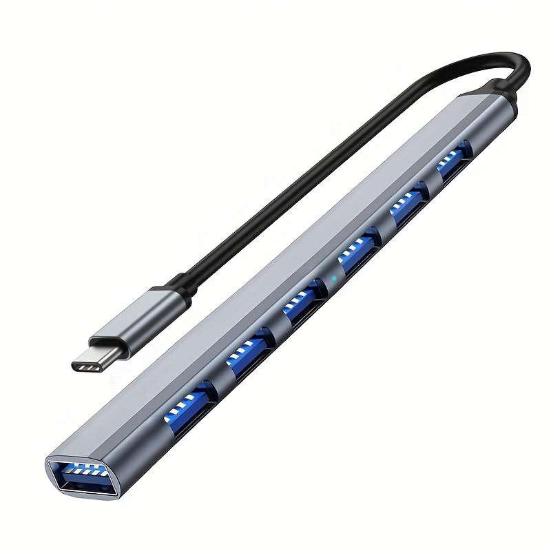 USB Hub 3.0 with 7 Ports, Aluminum USB C to USB 3.0 Hub, Suitable for MacBook, Mac Pro/Mini, IMac, PS4, PS5, Surface Pro, Flash Drives