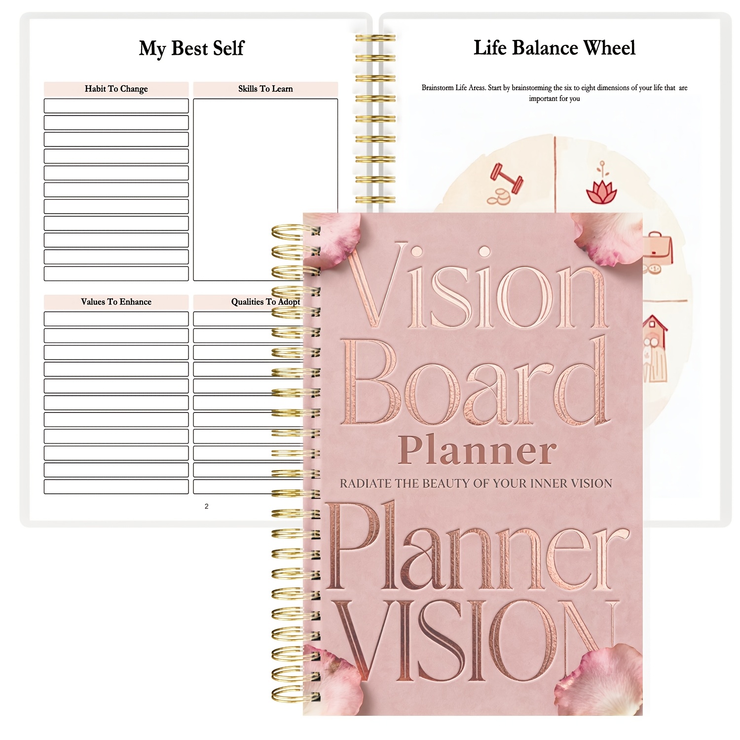 TEMU Daily Mindfulness Record Log Book - Anxiety And Mental Health Wellness Planner, A5 Spiral Bound Notebook With 100gsm Paper And Cover For Stress