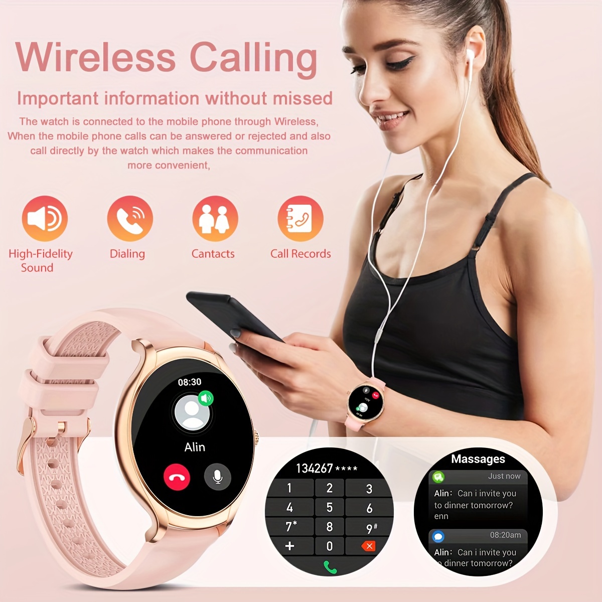Reloj Inteligente Para Mujer KW10 Reloj Inteligente Deportivo a Prueba De  Agua IP68 Para Mujer Para IOS Android Heart Rate Sleep Monitor Pulsera De  Fitness