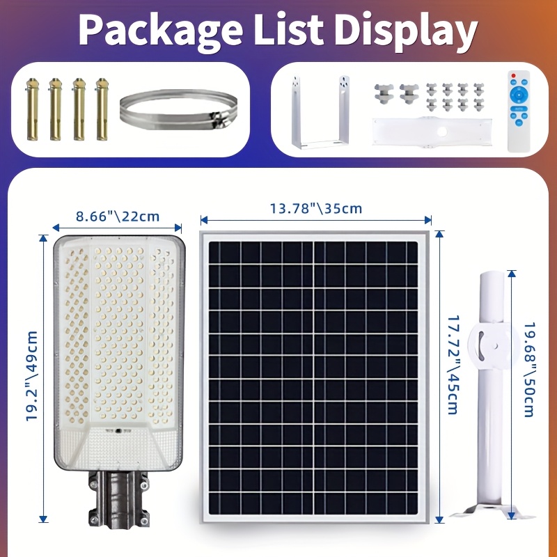 Solar ultra-bright curved surface street lamp, 18000mAh outdoor solar lamp with remote control, suitable for parking lots, commercial parking lots, school basketball courts, roadsides, courtyards, flowers, villas, outdoor solar lamps,  Stylish