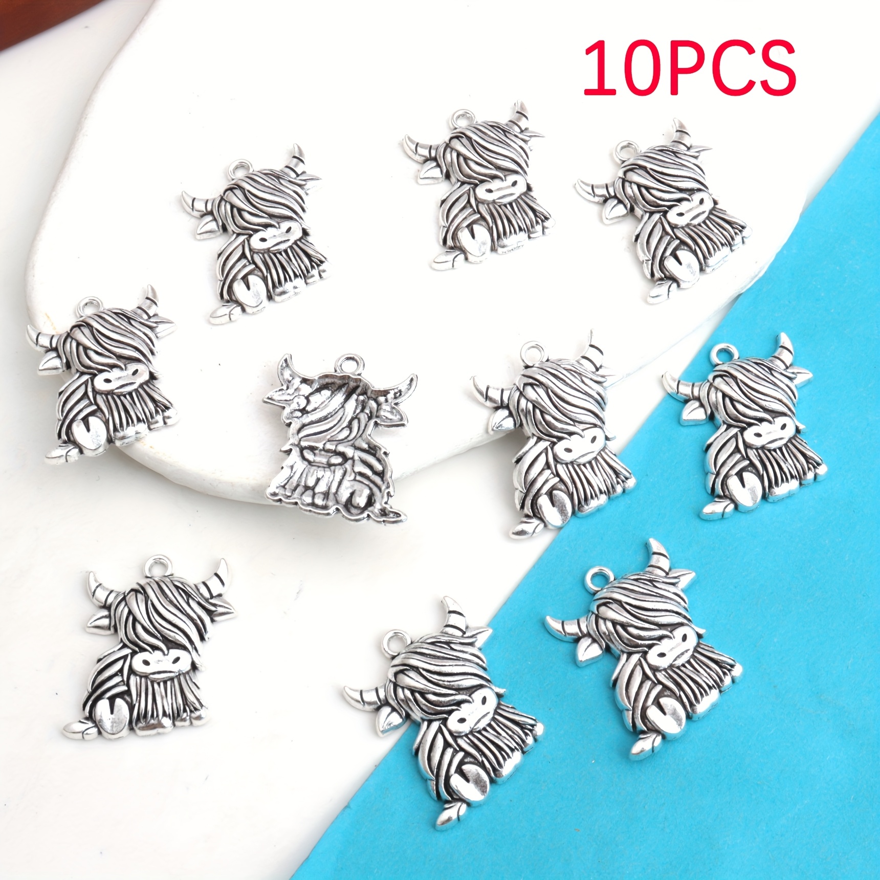 TEMU 10pcs/20pcs Vintage Alloy Lion Pendants Animal Shaped Jewelry Men's Key Chain Pendant Suitable For Handmade Jewelry Earrings Necklace Key Chain