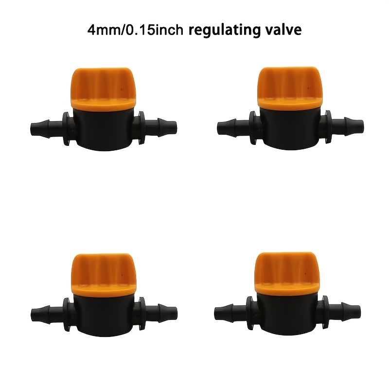 TEMU 4 pezzi Valvola regolabile in plastica da 4mm adatta per tubi 'acqua, micro valvola interruttore acqua/aria con flusso per sistemi di acquari e