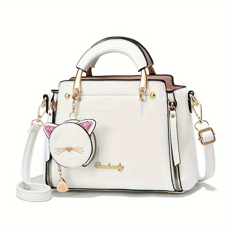 

Chic 2024 Fashion Handbag With Cat Charm - Versatile Crossbody & Shoulder Bag For Women, In Multiple Colors