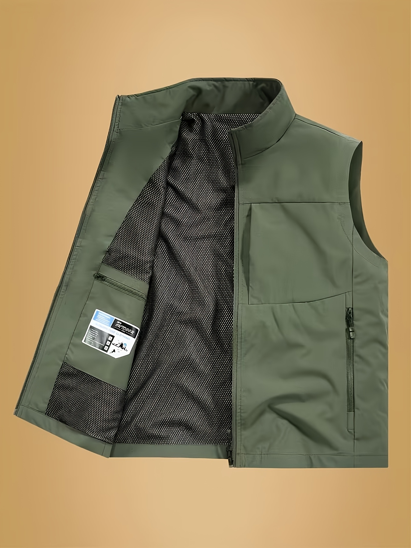 high quality casual outdoor multi pocket solid color vest for spring autumn and summer