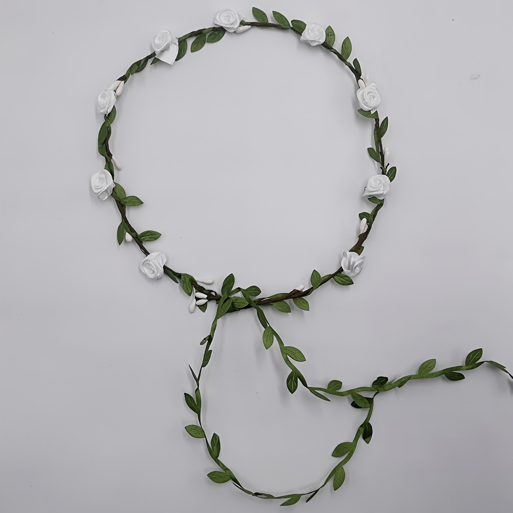 Handmade Rose Leaf Bridal Crown Floral Wedding Headpiece