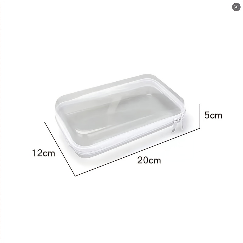 TEMU 1 Hard Transparent Zipper Storage Bag, Plastic Pencil Case, Clear Storage Box. Suitable For Cosmetics, Snacks, Building Blocks, Puzzles. Random