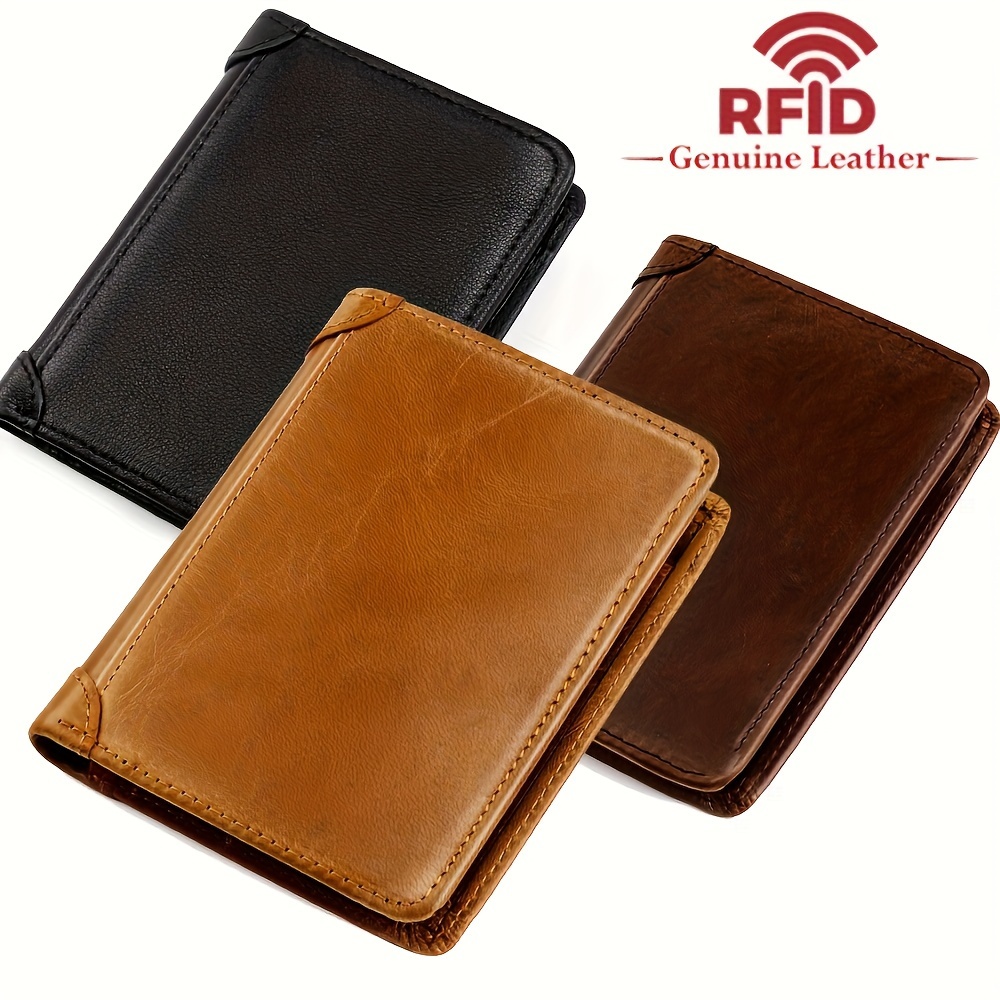 

Men's Rfid Blocking Mini Wallet, Short Multi Id Credit Card Holder Purse, Compact Size For Best Gift