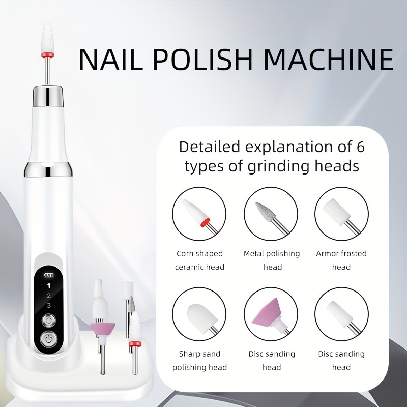 

Electric Nail Polisher Grinder, Usb Nail Drill Machine For Manicure Pedicure Dead Skin Removal Polishing Grinding