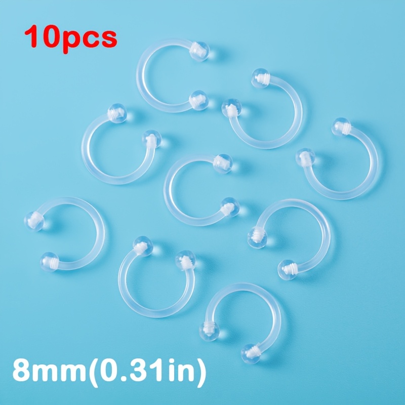 Clear Acrylic Hoop Earrings & Nose Ring Set