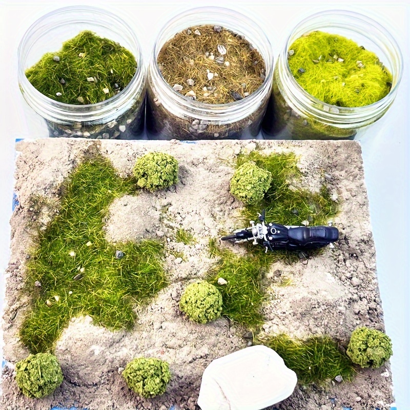 

Diy Micro Landscape Simulation Grass Mat, Polyvinyl Fiber (vinyl) For Model Building, Educational Color , Sand And Stone , Powder, Lawn For Hobbyist Crafts