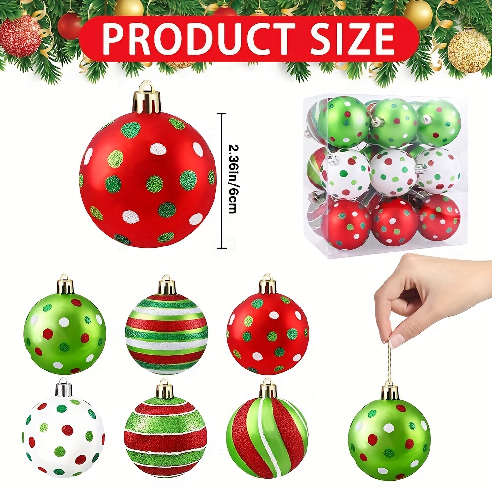 Allruyee 1200 Stück Weihnachtskugeln Mit Glitzer – 4 Größen, Rot/weiß/grün, Für Bastelprojekte & Deko