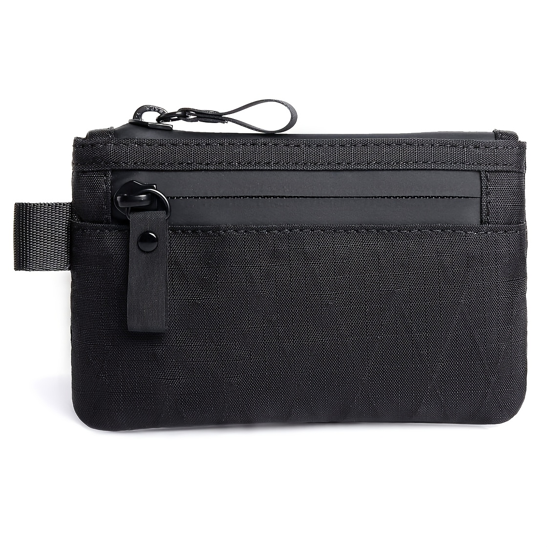 TEMU Minimalist Black Outdoor Functional Card Holder, Mini Portable Id Organizer Coin Purse, Key Bag