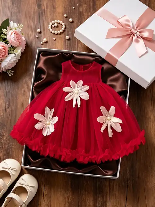 9 Months-3 Years * Girls' Dress Summer 3D Floral Thin Princess Dress Baby Birthday Party 1St Birthday Dress Mesh Tulle Tutu Infant Clothing 9 Months-3 Years * Girls' Dress Summer 3D Floral Thin Princess Dress Baby Birthday Party 1St Birthday Dress Mesh Tulle Tutu Infant Clothing