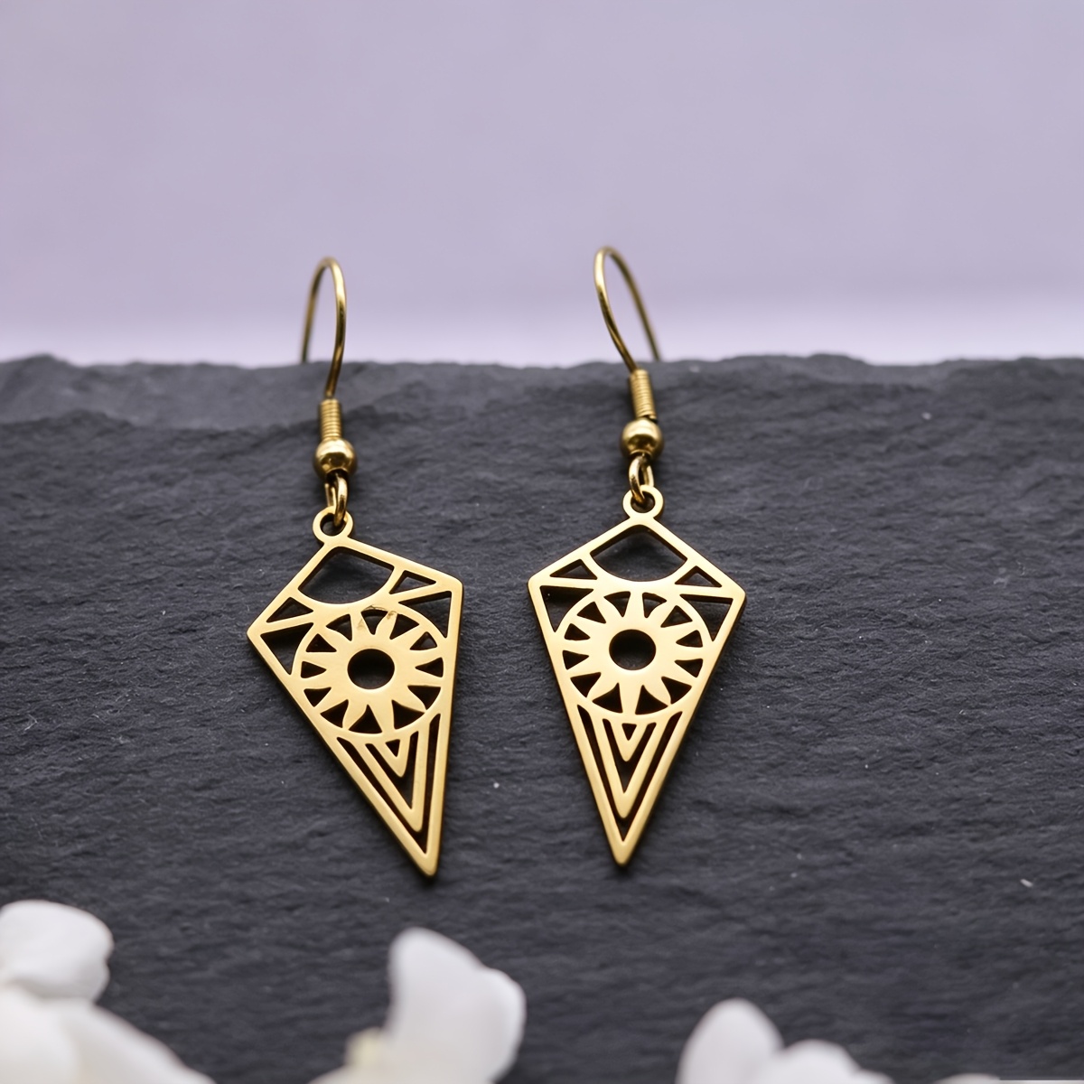 Women's Boho Chic Geometric Sunburst Tribal Dangle Earrings