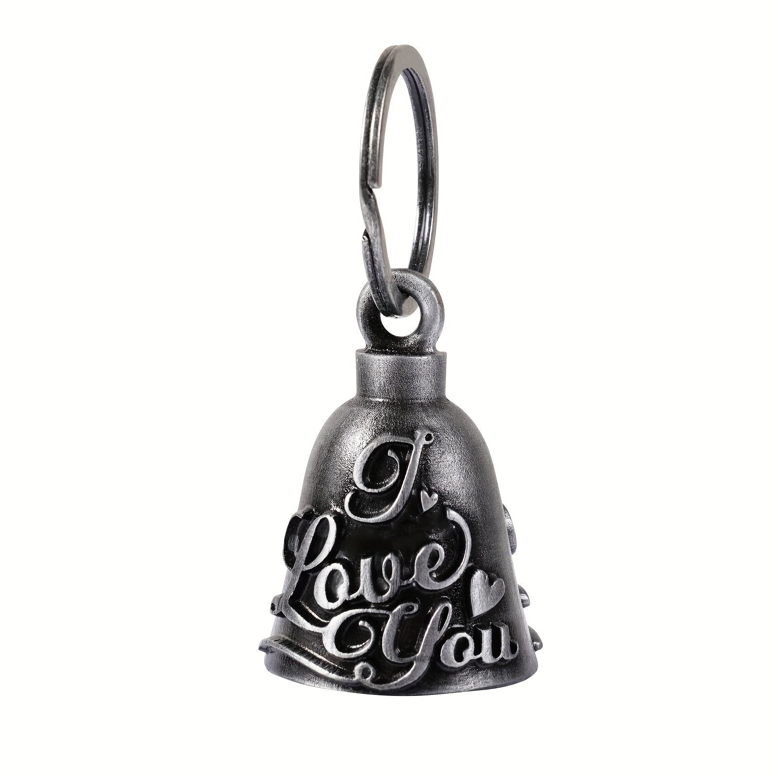 TEMU 1pc Dream Apparel Vintage Motorcycle Bell - Alloy Lightweight Good Luck With 3d I Love You Bell For Accessory, Rider Keychain, Gift For Bikers