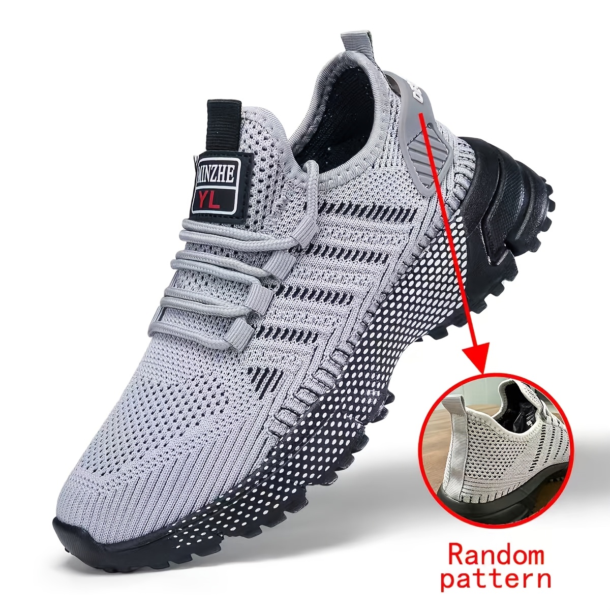 Men's Breathable Lightweight Low-Top Lace-Up Sneakers for Outdoor