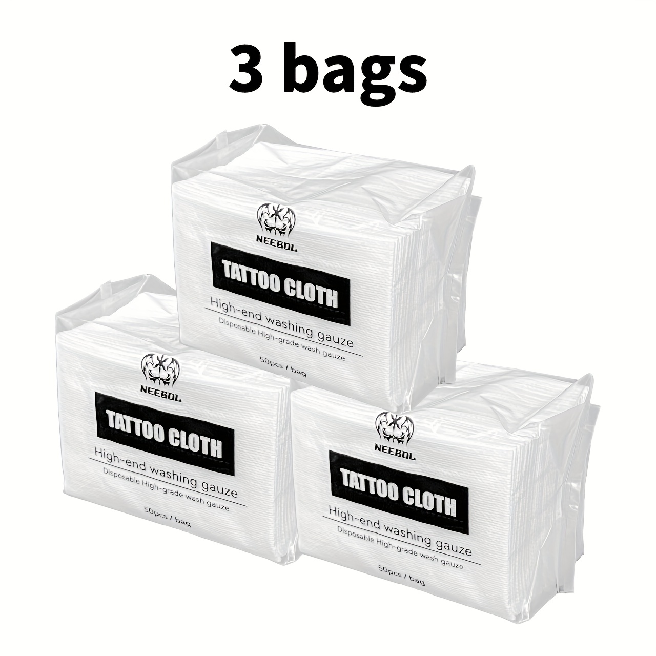 Image of 1/3bags, 50pcs Disposable Tattoo Wipe Paper, Dry Wipes Towel Tissue Body Art Permanent Makeup Tissue, Non-woven Tattoo Supplies For Professional Spa And Home Use