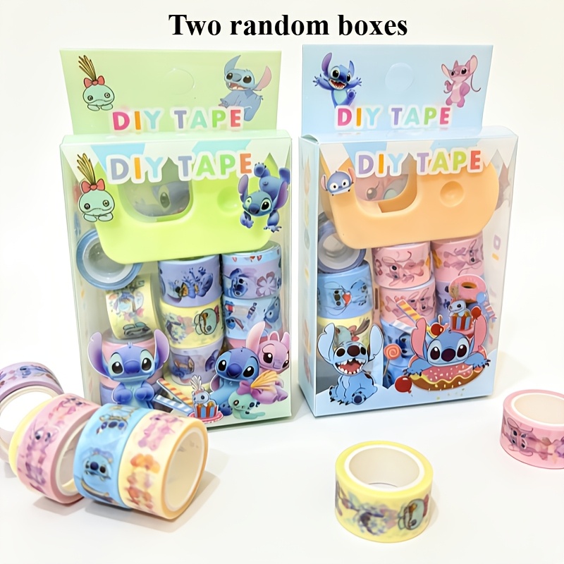 TEMU Stitch Tape Set With Tape Dispenser, Colorful Washi Tape For Journaling And Decoration