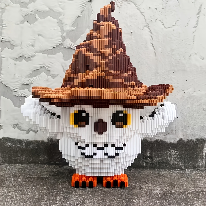 Warner . Licensed Harry Potter Building Block Model Snowy Owl Hedwig 3d Assembly Animal Creative Ornament And Room Decor Birthday/halloween/valentine's Day/christmas/christmas Eve Holiday Gift