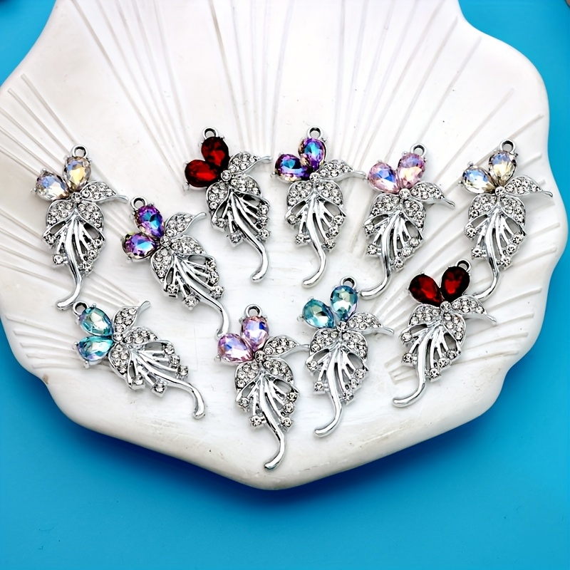10pcs Dazzling Flower Pendant Mix for Jewellery Making