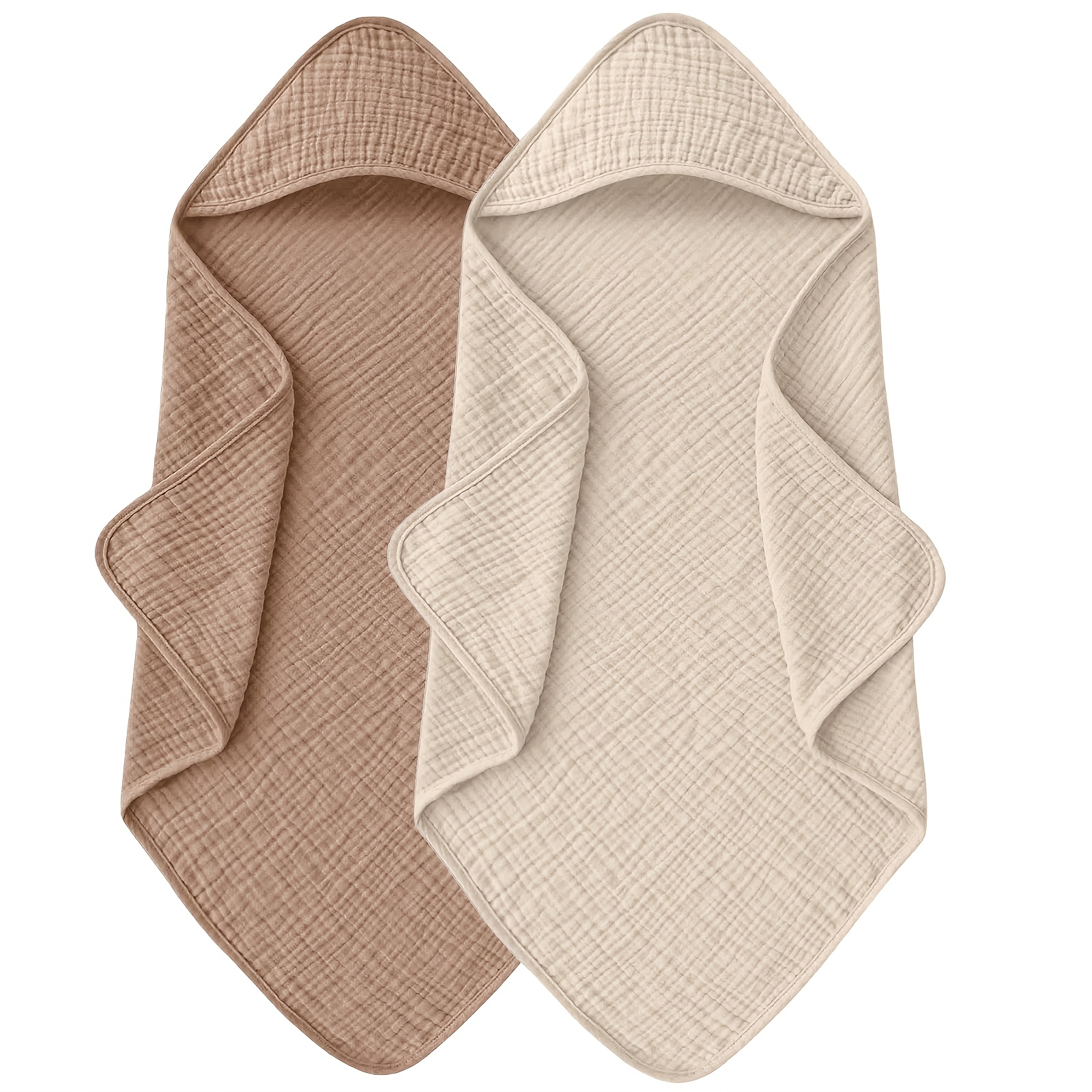 2-pack Solid Color Gauze Bath Towels, Thickened Design, Soft And Skin-friendly Non-irritating, Quick Drying And Warming Windproof, Suitable For Bathing, Drying, And Home Use Towels