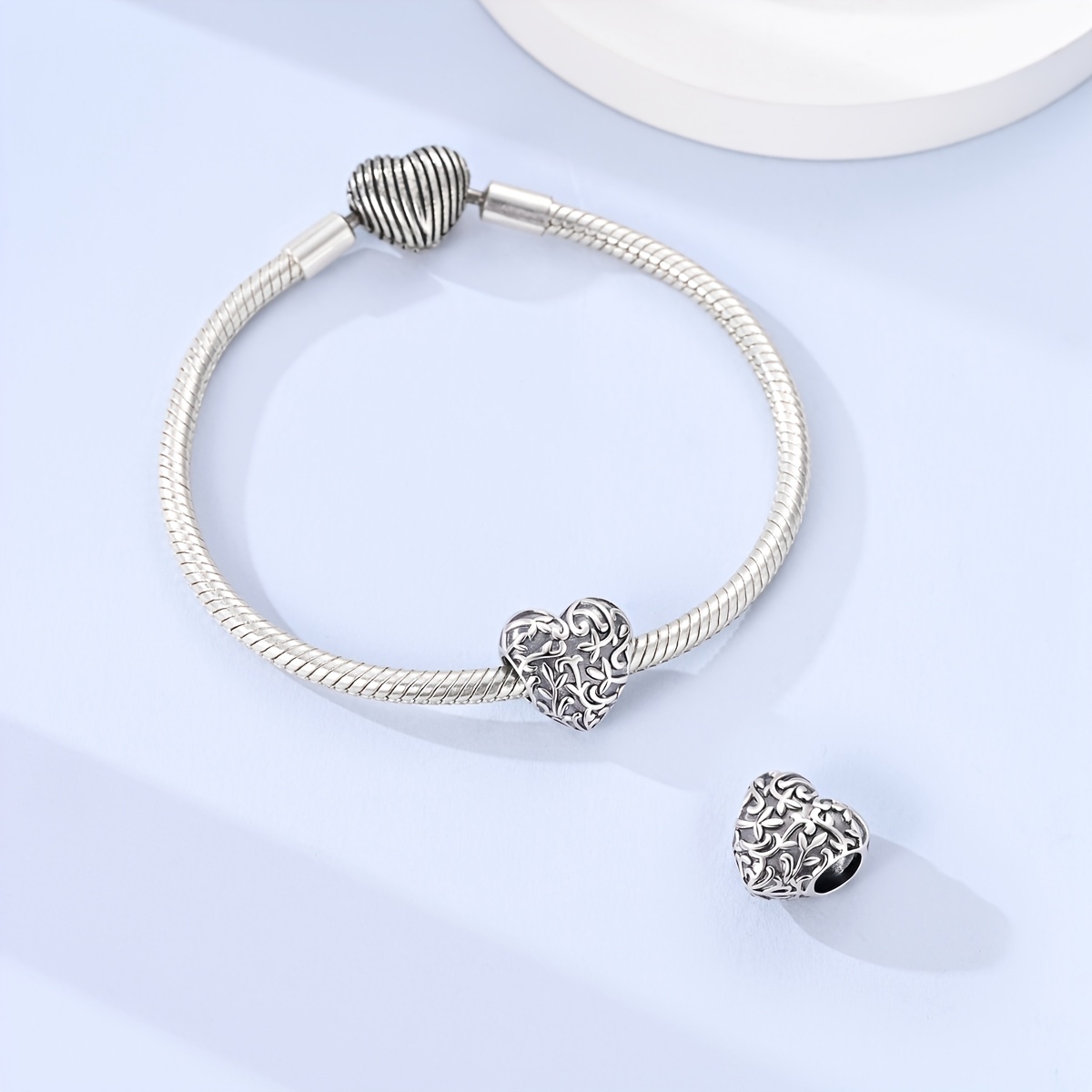 Silver Plated Retro Forest Series Love Vine Beads Charms