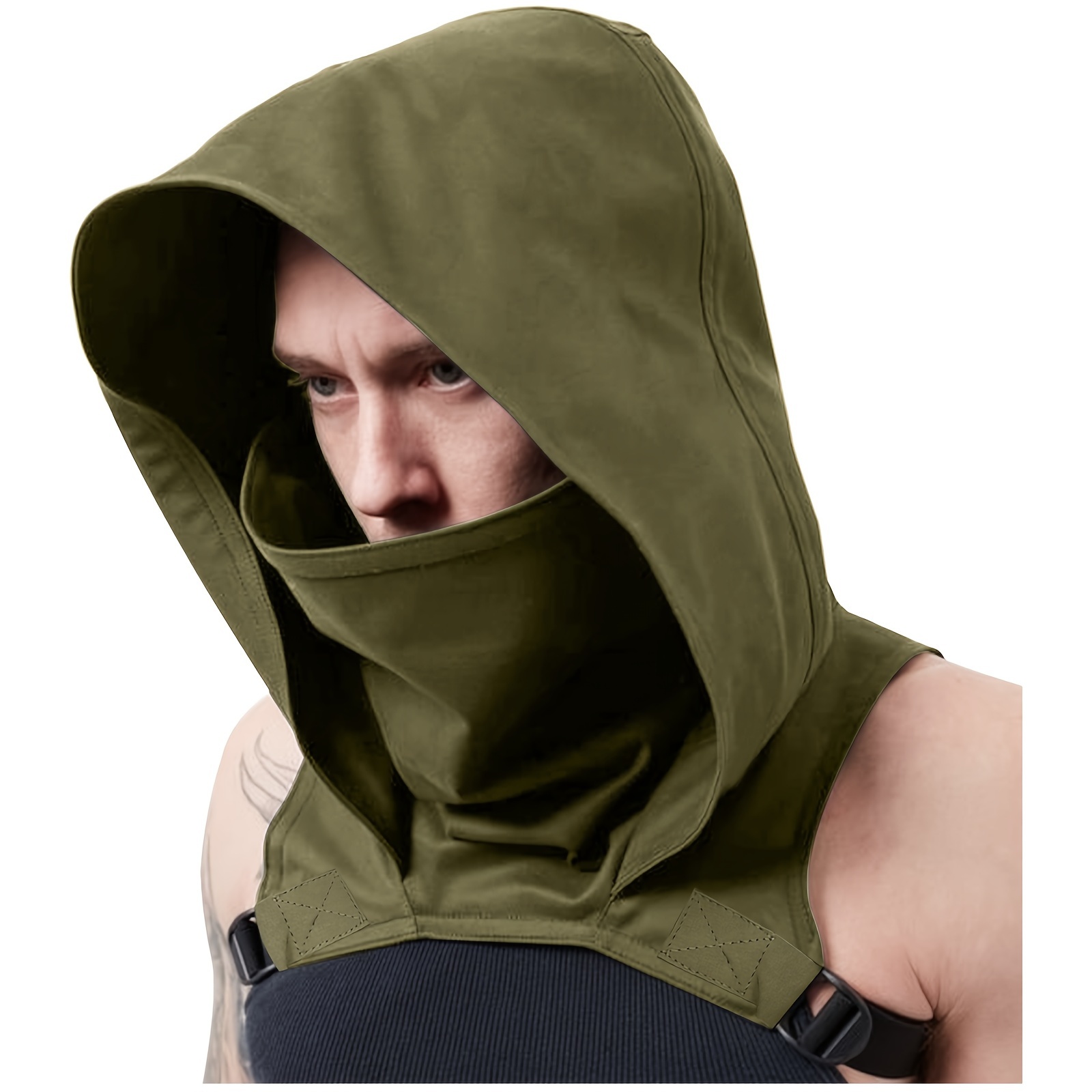 ninja cowl hood scarf hooded cape hat with adjustable belt