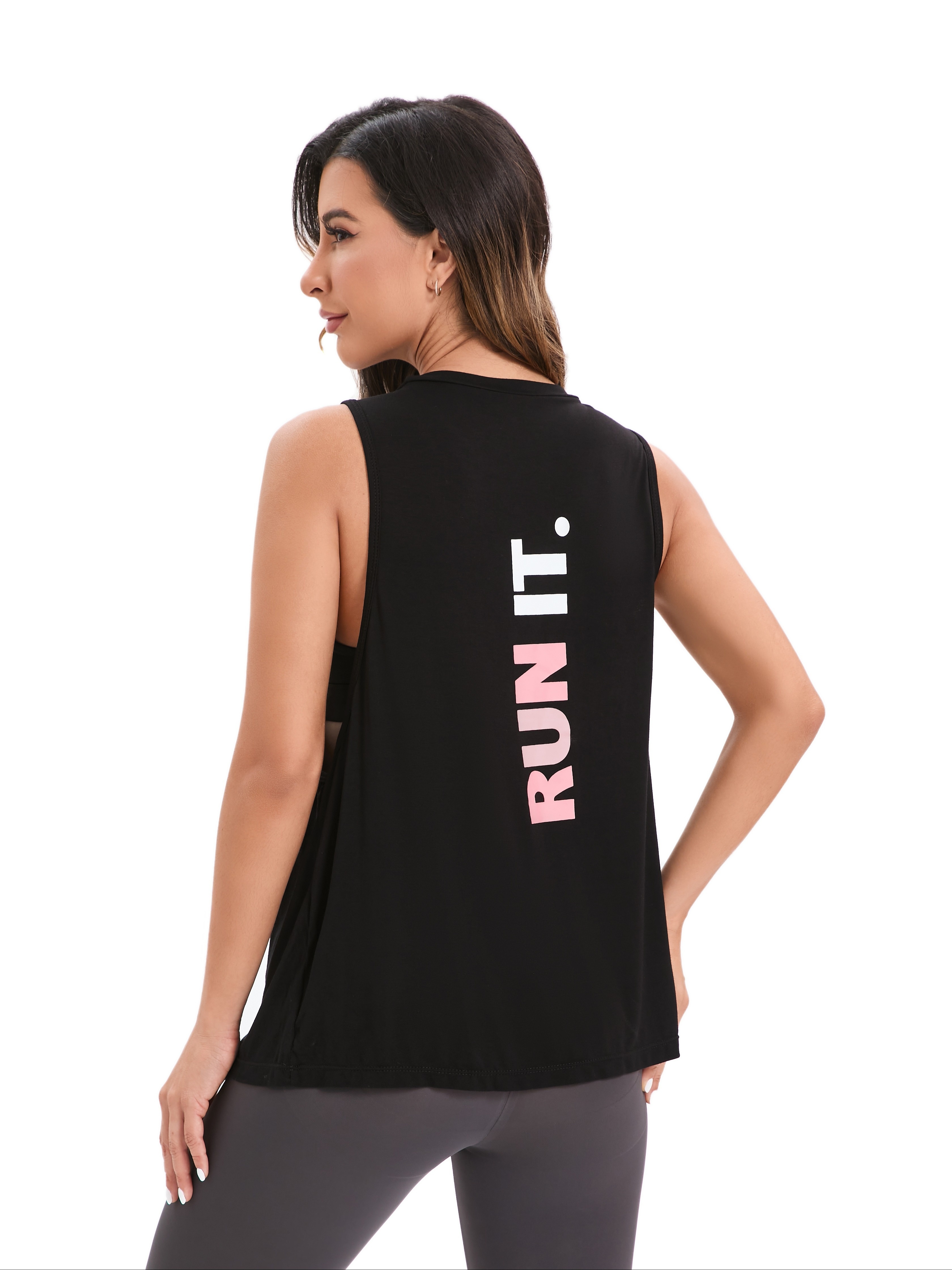 Camiseta negra deportiva mujer online