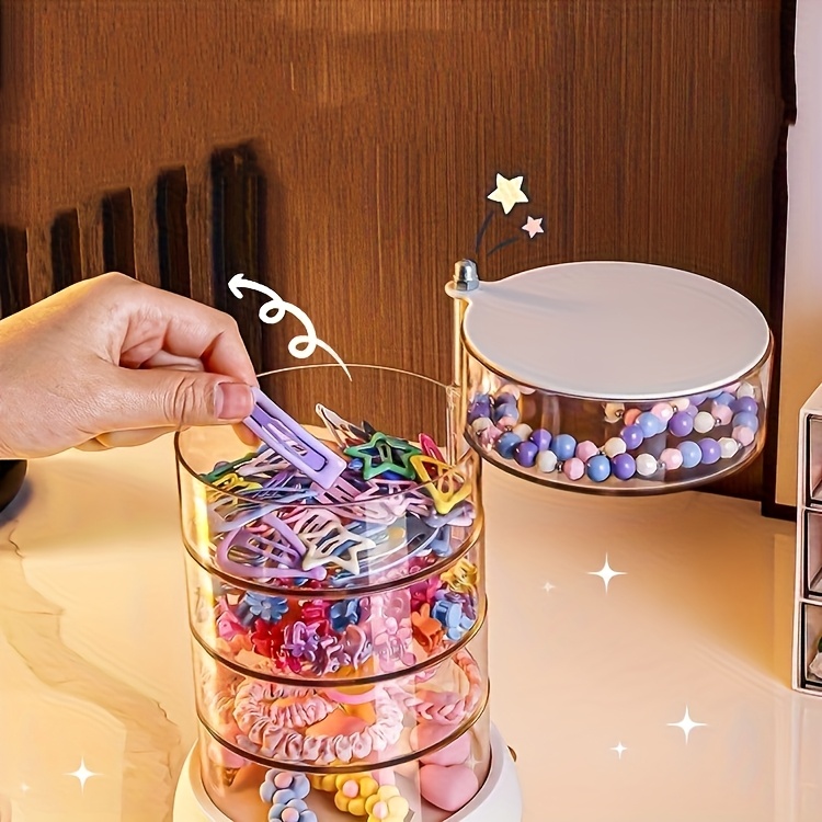   tier rotating storage box multi layer plastic hair accessory and jewelry organizer anti oxidation no power needed   use perfect gift for 17 festivals Product details 1
