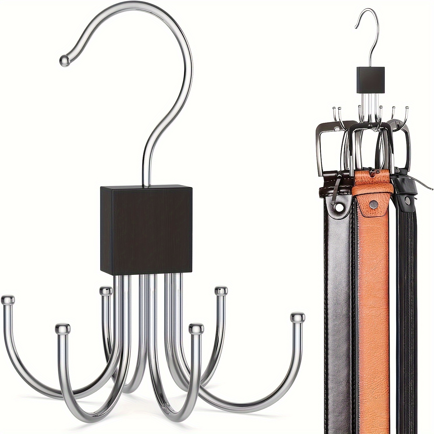   2 stk multiklo bag oppbevaringshenger krok slips metall oppbevaringsstativ for skjerf   husholdningsoppbevaring og organisering for soverom skap garderobe hjem studentbolig 2 stk 0