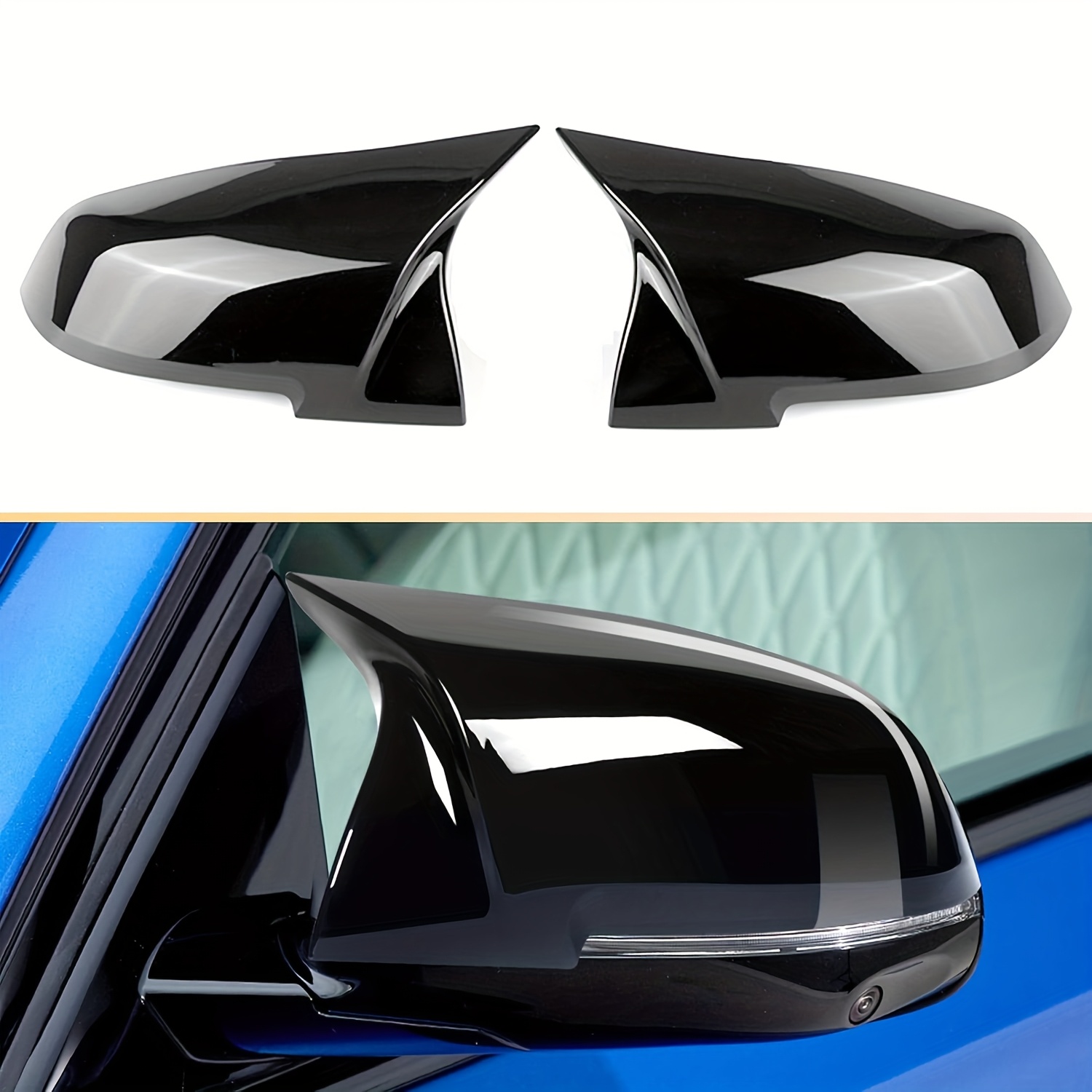 BMW Außenspiegelabdeckungen Schwarz | Für F20 F22 F23 F30 F31 F32 F33 F36 F87 M2 X1 E84 | 2-teilig