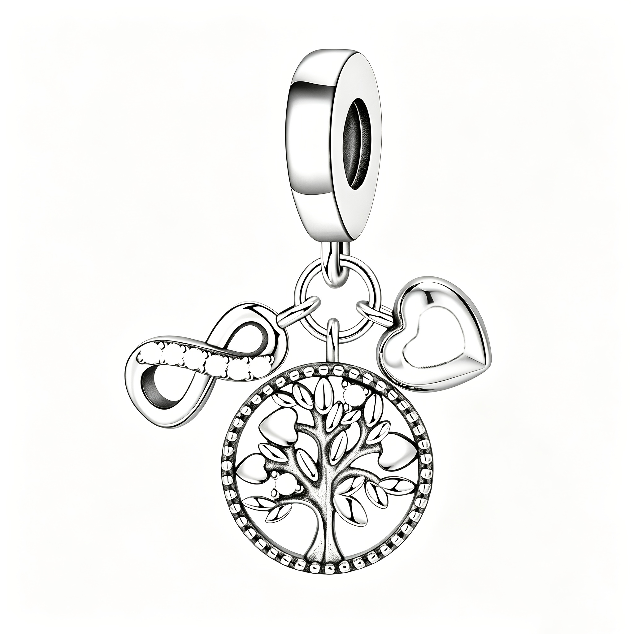 TEMU S925 Silver-plated Infinity Symbol Tree Of Life Pendant Has A Fashionable And Charming Design. Suitable For Jewelry Bracelets Or Bracelets And