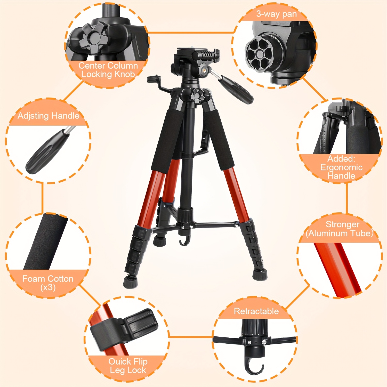 73 inch height adjustable professional portable phone camera Temu