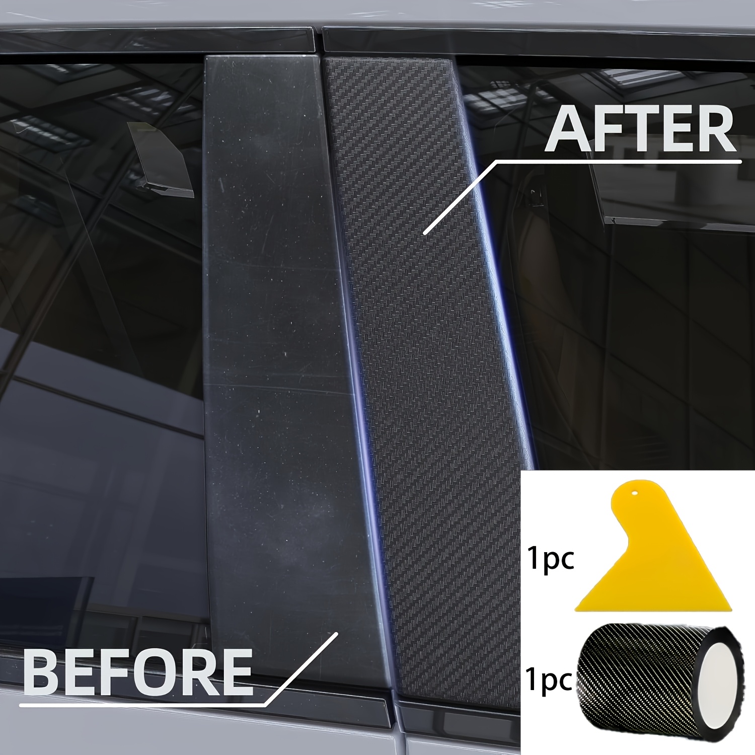 2pcs 3d Fiber Car Door Edge Protector - Waterproof & Scratch-resistant Pvc Anti-collision Film, Black, Fits Most Vehicles, , Vehicle Protection, Sleek Car Accessory, Durable Car Accessory