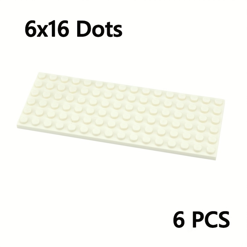 6pcs Thin Bricks 6x16 Building Blocks 3028 Red Yellow
