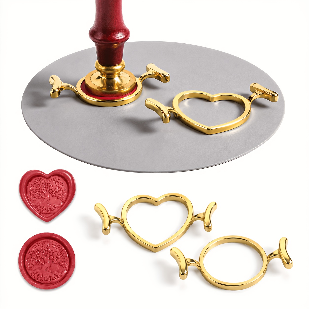 TEMU 2 Wax Molds (round ), Special Seal Wax Set For Gift Box Packaging, Suitable For Wedding Invitation Envelopes, Greeting Cards, And Wine Packaging