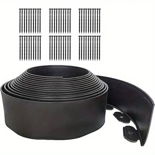 33 66 feet about meters landscape edge 2 inches about 5 cm edge border with 33 66 pointed heads flexible no digging lawn edge plastic border suitable for gardens flower beds road surface black