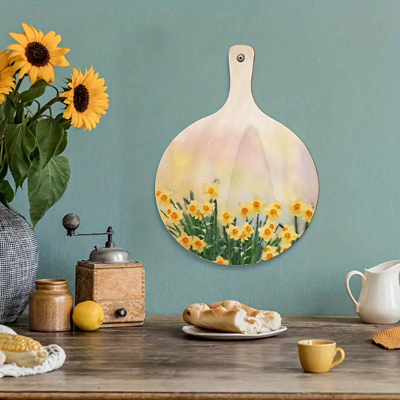 3 Mini Wooden Cutting Boards with Handles for Home Kitchen Dining Tables, DIY Painting and Doodling Decorative Wood Slices, Wooden Placemats for Weddings, Christmas, Family Parties, and Birthday Decorations