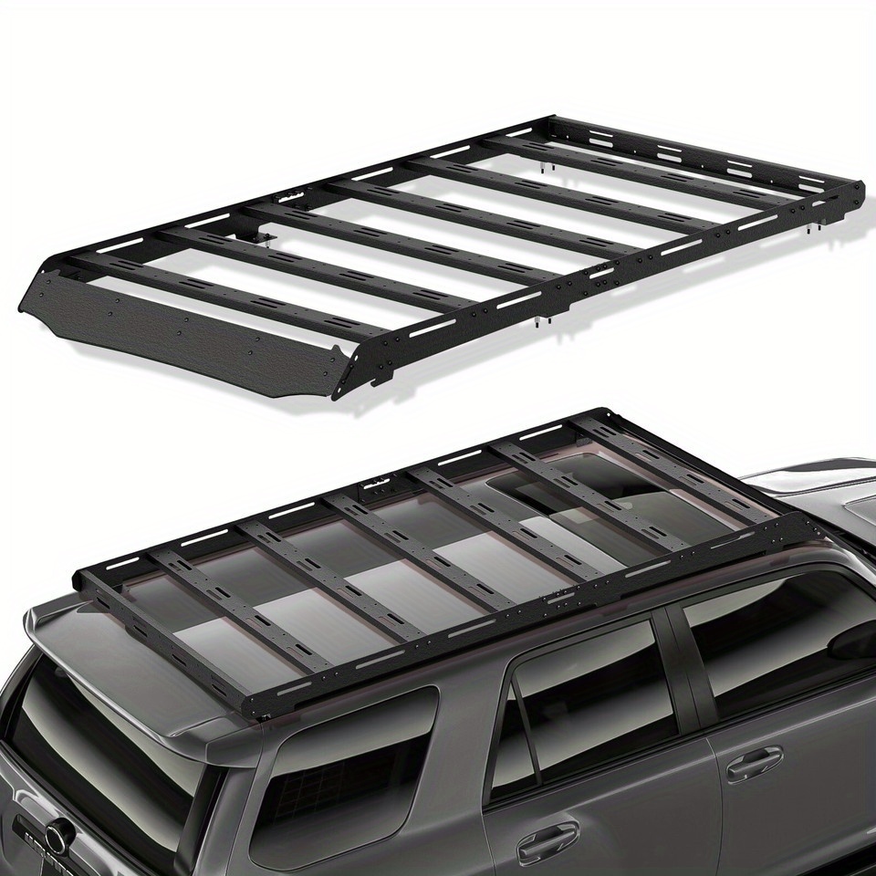 TEMU Full Length Roof Rack Cargo Basket Compatible With 2010-2024 For For 4runner 5th Gen Cargo Carrier, Heavy-duty Rooftop Luggage Storage Holder ,