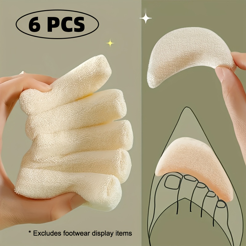 6pcs Set Of Sponge Forefoot Inserts For Women's High Heels To Pressure, Reduce Shoe Size, Provide Padding, Protect, And Adjust Shoe Accessories.