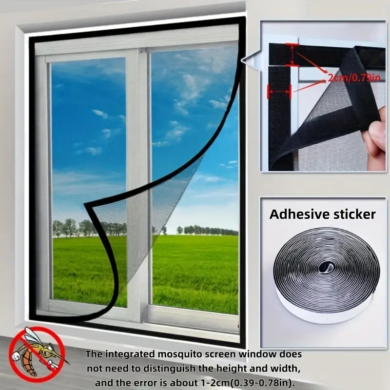 Zanzariera Autoadesiva Per Finestre 55x160 Cm - Senza Fori, Facile Da Installare - Foto 8