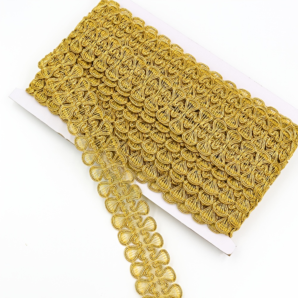 E-shop 10 Meter pro Karte 3,2 cm breite hohle goldene und silberne Schnur Schmetterling Spitze Band Hut Kleidung Handtasche Dekoration Handgemachte