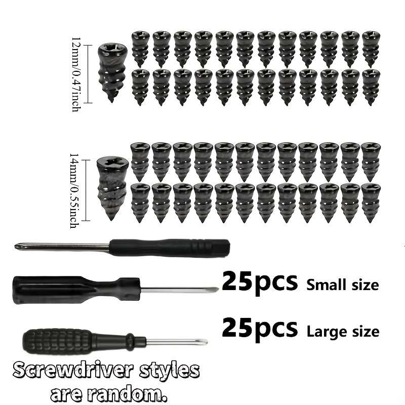 TEMU 50pcs Spiral Tire Repair Nails (free Random Style Screwdriver), Universal Tire Repair Nail Kit, Fast Tire Repair Tools. Suitable For Cars,