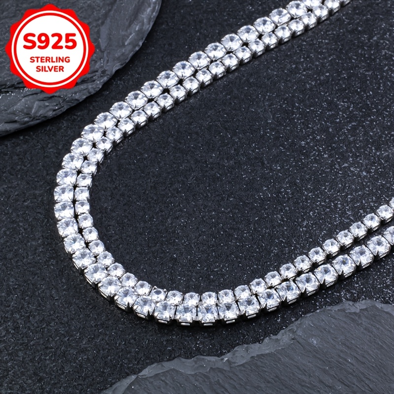 Women's Choker Necklace with Square Cubic Zirconia Inlay