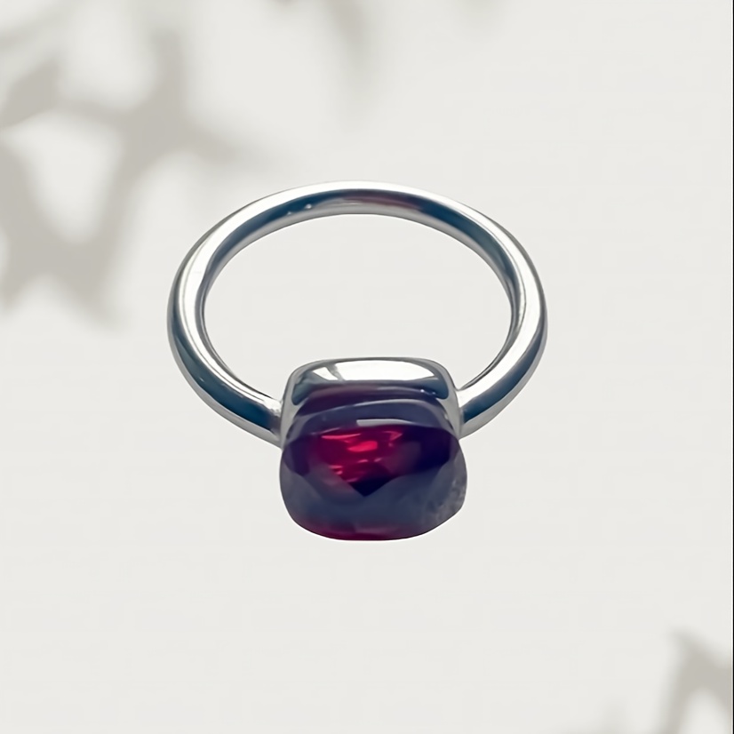 Women's Mushroom Head Square Ring & Sexy Stainless Steel Ring