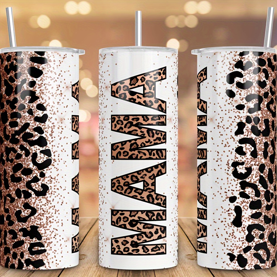 

1pc 20oz Leopard Print Stainless Steel Tumbler With Lid, Insulated Coffee Cup, Perfect Gift For Mother's Day, Portable For Summer & Winter Use