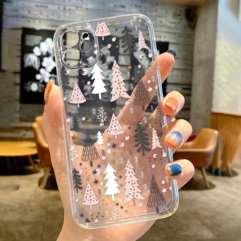 

A Christmas Tree Of Various Shapes Graphic Print Phone Case For Iphone 15/14 Plus/11/12/13 Pro Max/mini/xr/xs