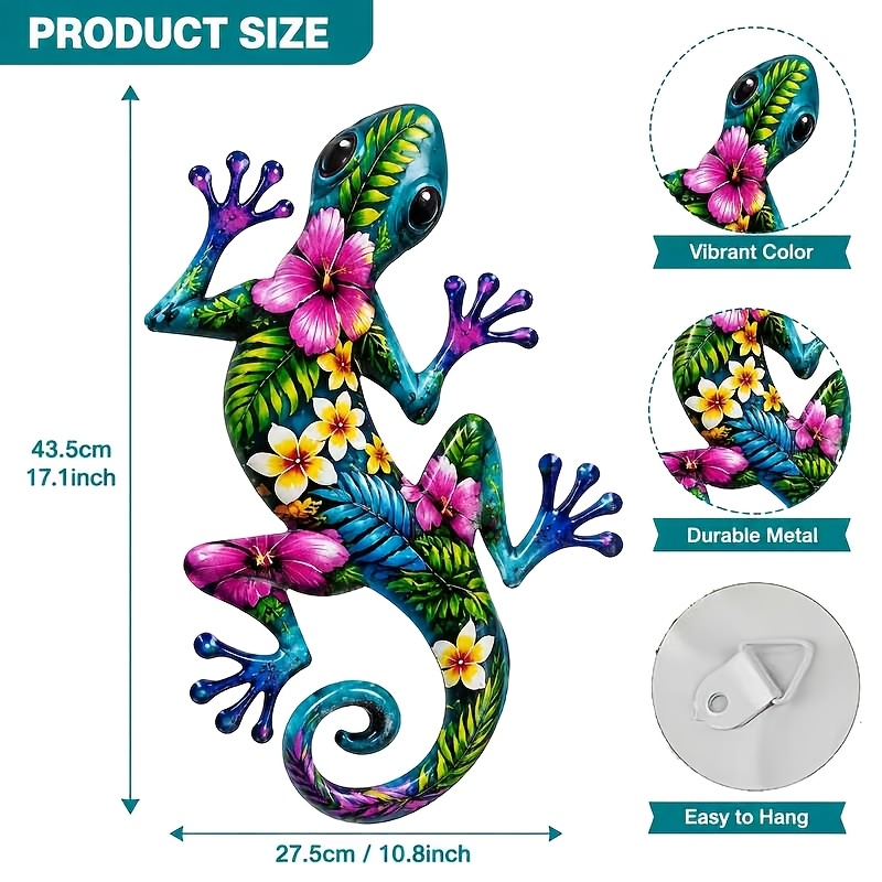 TEMU 【3d】 [3d] [3d] 1pc Large , Creative Metal Wall Art Decoration (17 Inches), Vibrant Colored Metal , Suitable For Indoor And Outdoor Decor, Home,