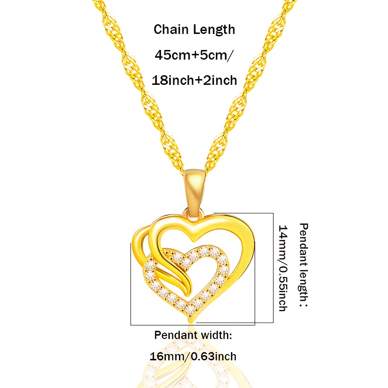 TEMU Collier Pendentif Cœur en Argent 925 pour Femme, Incrusté de Synthétique, Hypoallergénique, Tendance Mode, Idéal pour la Saint-Valentin,